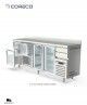 Mesa Fría 4 Puertas Cristal FMRV-250 Coreco