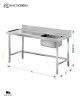 Fregadero Industrial Arriostrado 1200x600x850mm Inacecrom