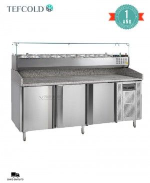 Mesa de Pizza con Vitrina de Ingredientes PT1300 + GVC38-200 Tefcold