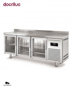 Mesa Fría 3 Puertas Vidrio Radiant MBRV-200 Docriluc