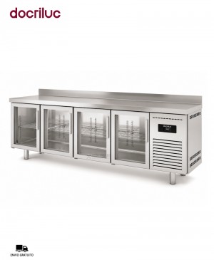 Mesa Fría 4 Puertas Vidrio Radiant MBRV-250 Docriluc