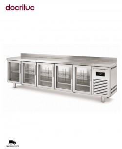Mesa Fría 5 Puertas Vidrio Radiant MBRV-300 Docriluc
