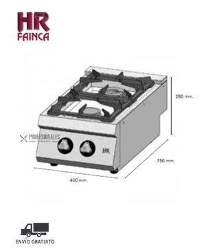 Cocina Gas 2 Fuegos 750 Sobremesa C2F750S HR