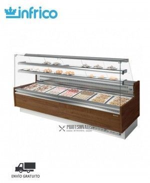 Vitrina Pastelería Neutra Cristal Recto VGL 25 PN Infrico