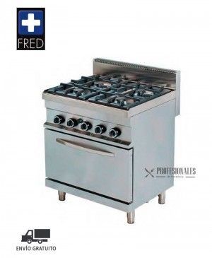 Cocina Gas 4 Fuegos con Horno CIG4F+HG Fred