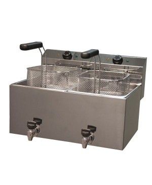 Freidora Eléctrica FRET-10+10V con grifo Mainho