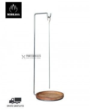 Pincho Inox Carne con Plato Madera Mibrasa
