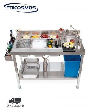 Mesa Barman 4 Cubetas y Grifo Monomando 075250 Fricosmos
