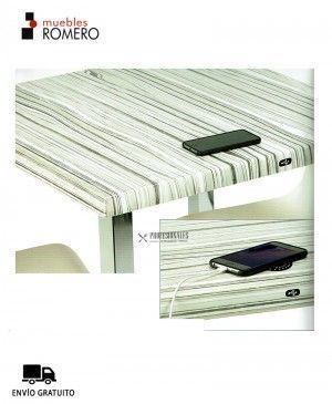 Mesa Tablero WAVE-ALIZES con Cargador de Móvil Muebles Romero