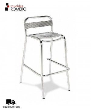 Taburete en Tubo de Aluminio Anodizado M574 Muebles Romero