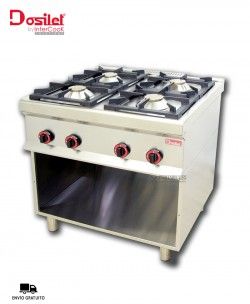 Cocina con Muebles a Gas 4 Fuegos L7CG80BS1 Dosilet