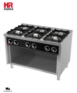 Cocina a Gas con Estante 6 Fuegos C6F900E Fainca HR