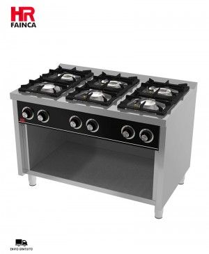 Cocina a Gas con Estante 6 Fuegos C6F900E Fainca HR