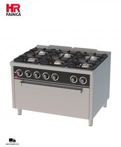 Cocina a Gas con Horno Maxi 6 Fuegos C6F900HM Fainca HR