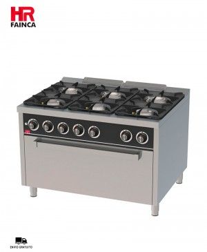 Cocina a Gas con Horno Maxi 6 Fuegos C6F900HM Fainca HR
