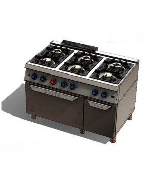 Cocina a Gas 6 Fuegos 750 Horno C6F750H HR